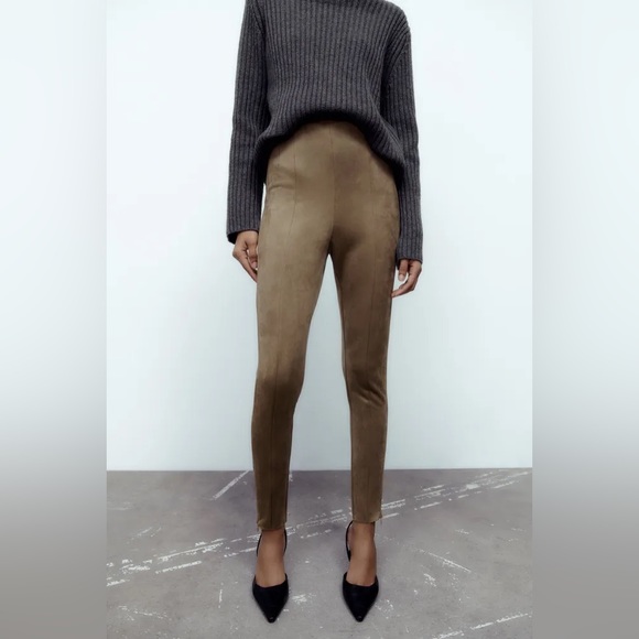 Zara faux suede leggings - Picture 1 of 2